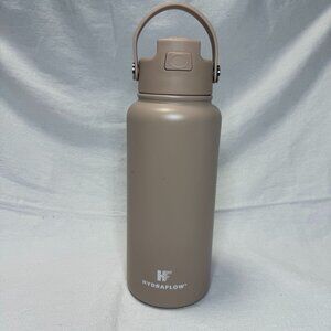 Hydraflow 32 Oz Beige Insulated Stainless Steel Water Bottle With Flip Lid & Han